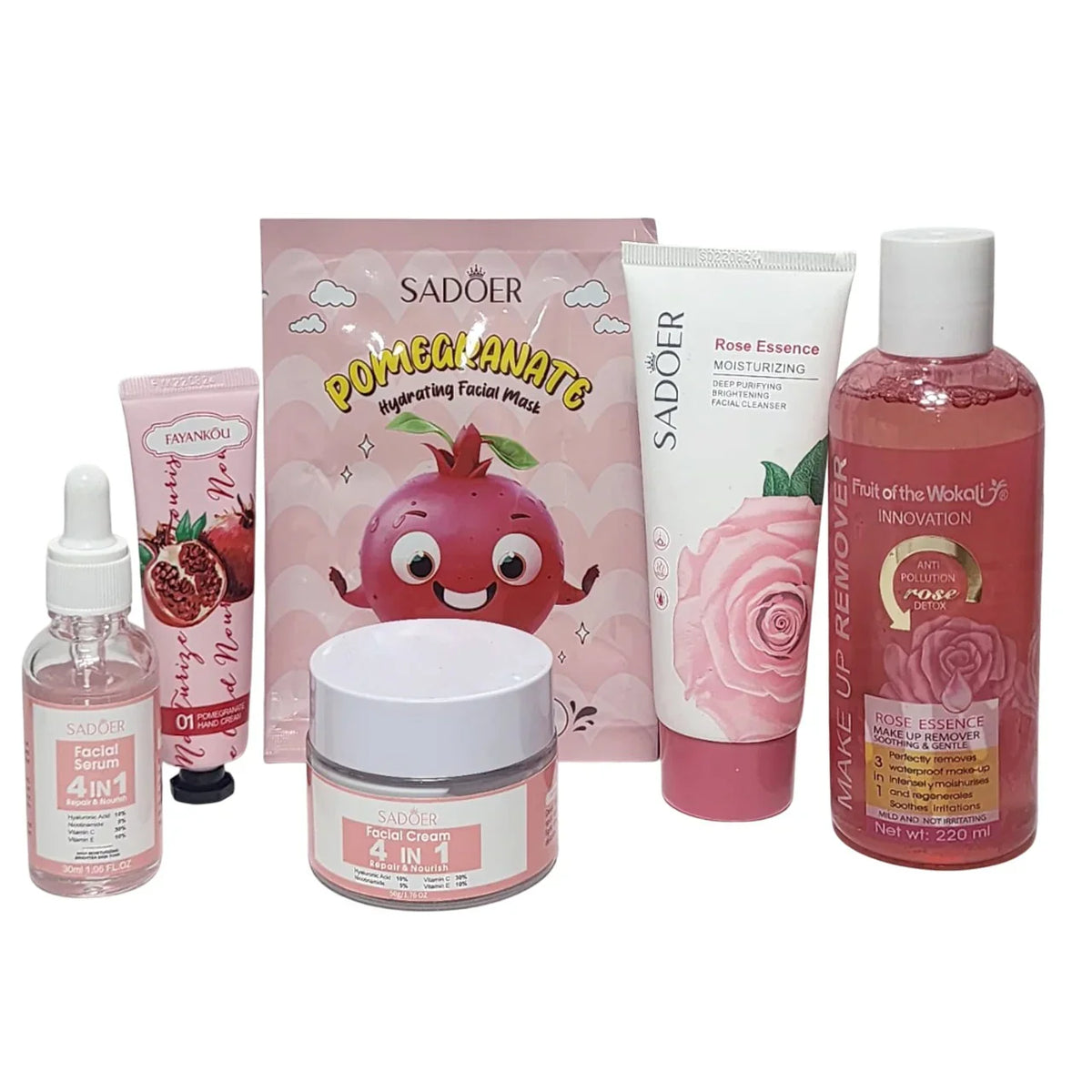 Rosy Glow 6-in-1 Skincare Set - Pack of 6 Items Cosmia.pk