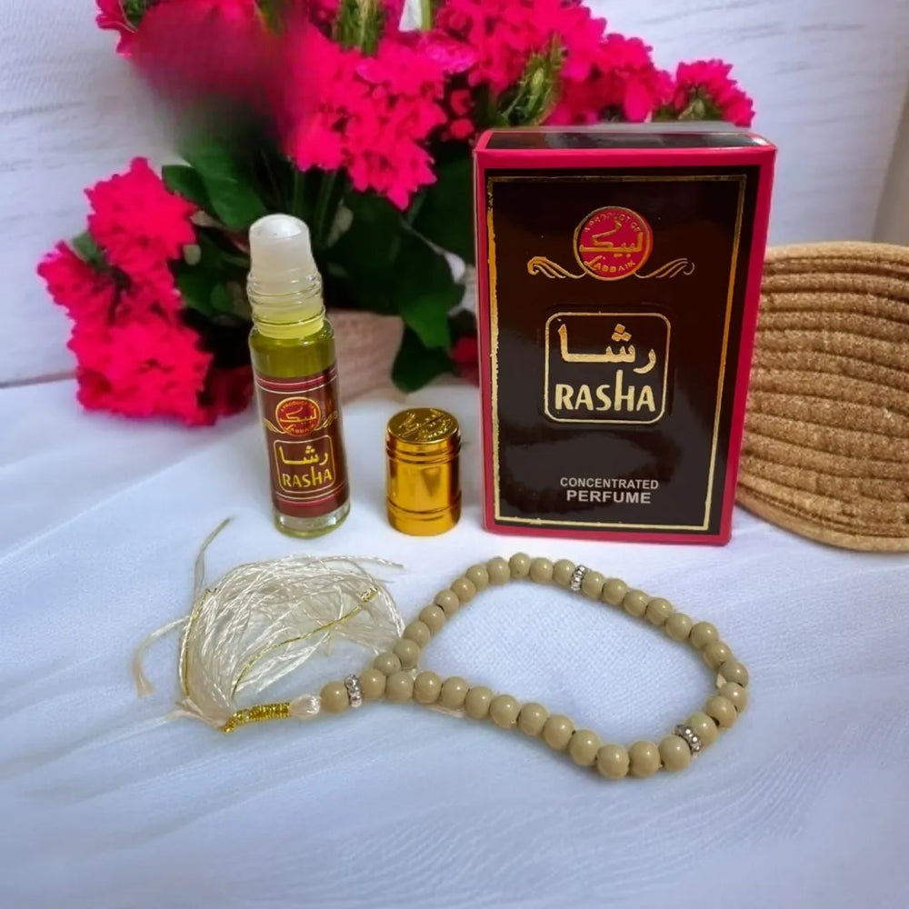 Rasha Attar With Tasbeeh Alcohol-Free Fragrance - 6ml Cosmia
