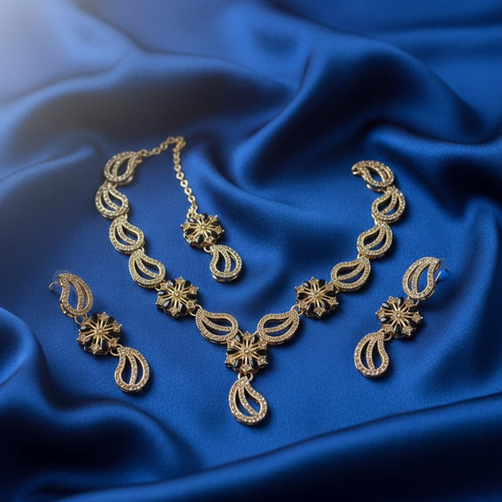 gold-plated party wear necklace set Cosmia
