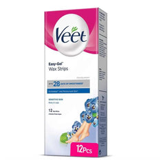 Veet Easy-Gel Wax Strips for Sensitive Skin – Body & Legs – 12 Pcs Veet