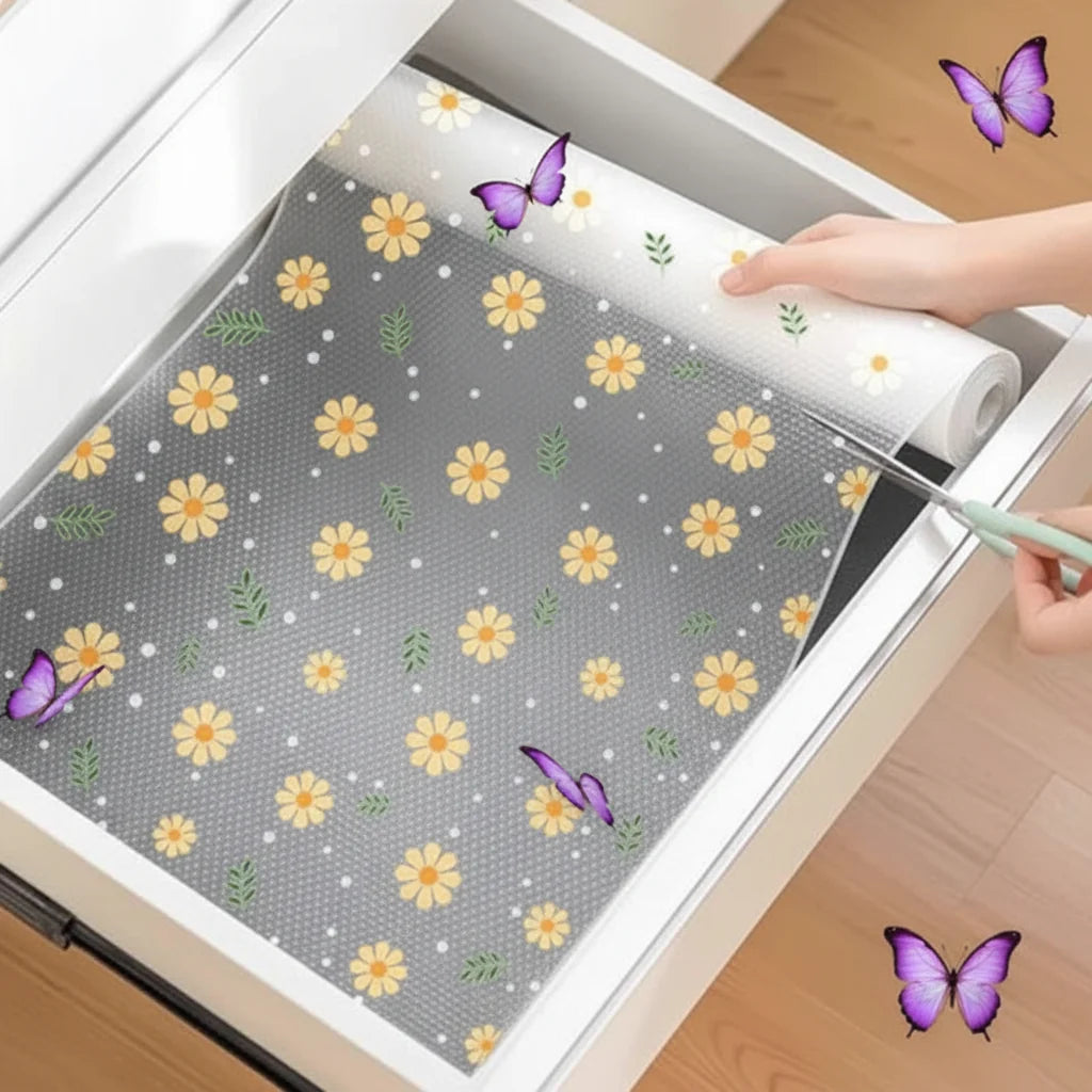 Floral PVC Drawer & Shelf Liner - Each Cosmia.pk