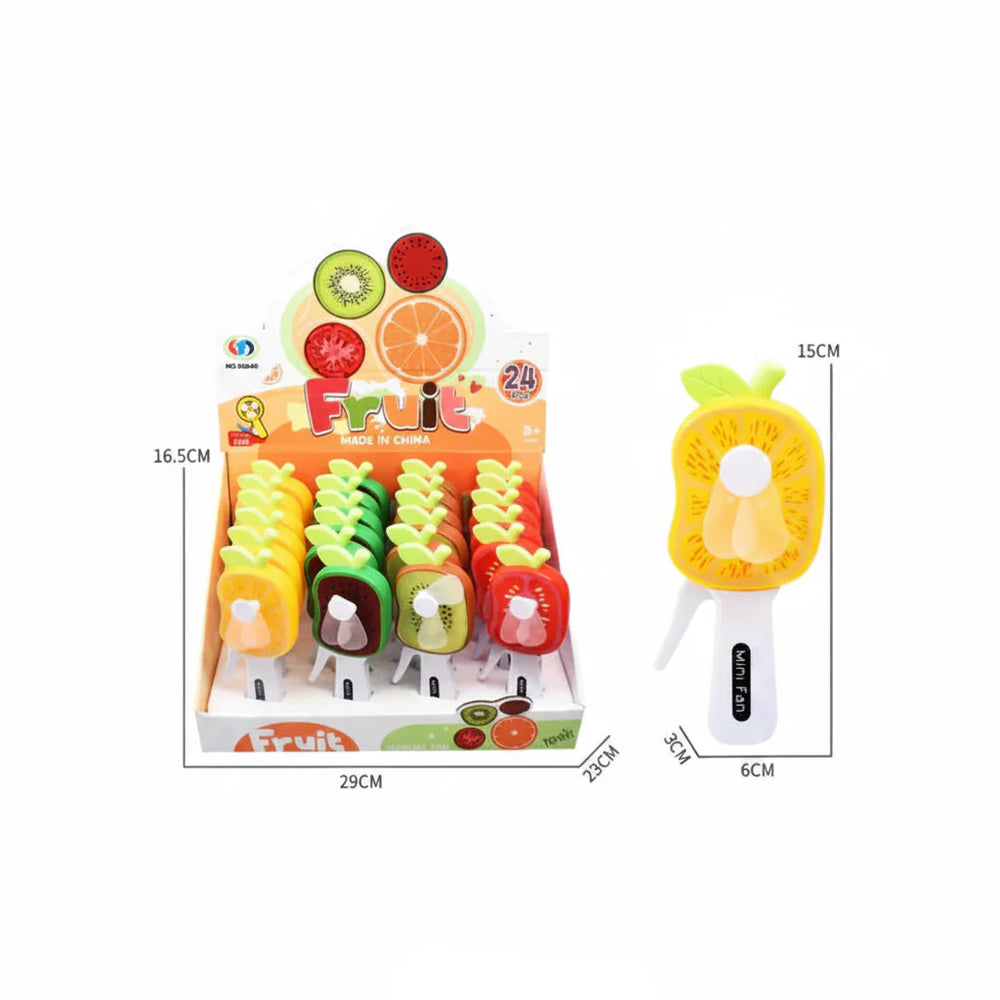 Cute Fruit Shape Mini Hand Fan for Kids – Summer Cooling Toy Cosmia.pk