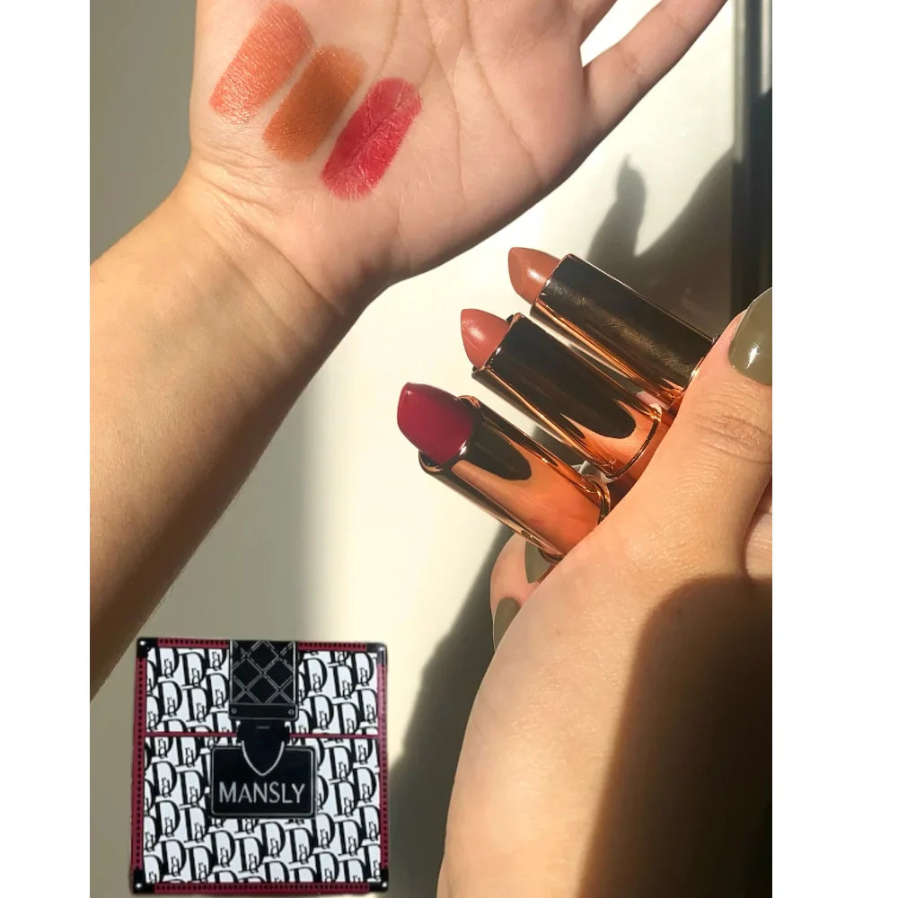 Mansly Velvet Touch Lipstick Trio Set – 3 Pcs Mansly