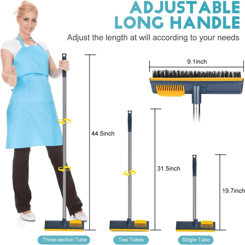 Bathroom Cleaning Brush with Scraper - Long Handle for Easy Reach Cosmia.pk