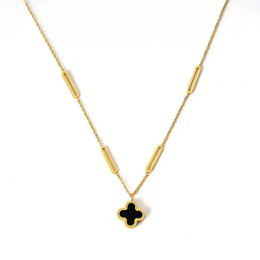 Stainless Steel Clover Double Side Chain Locket – Each Cosmia