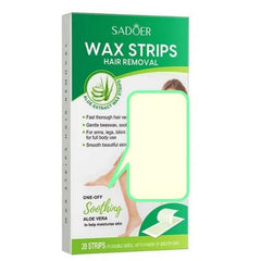 Sadoer Aloe Vera Hair Removal Wax Strips (10 Double Sided Strips) Sadoer