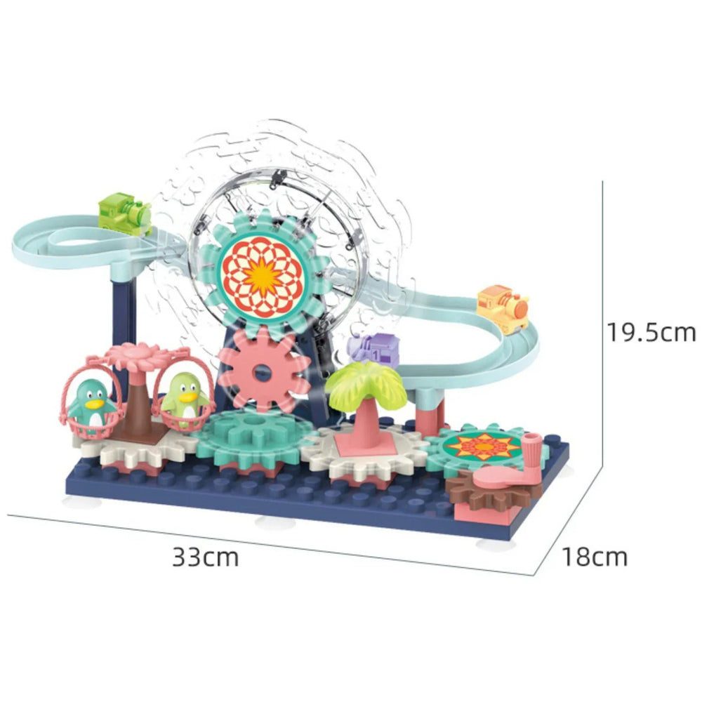 Building Block Track Set Ferris Wheel Funfair Block Play Set or Cosmia.pk