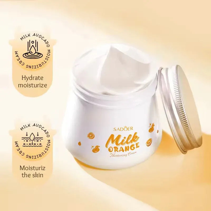 SADOER Orange Milk Vitamin C Face Cream – Whitening & Brightening Moisturizer Sadoer