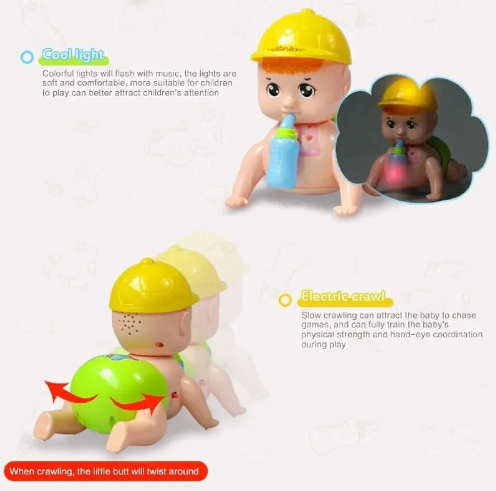 Musical Baby Crawling Toy for Kids with 3D Lights & Music – Multicolor Cosmia.pk