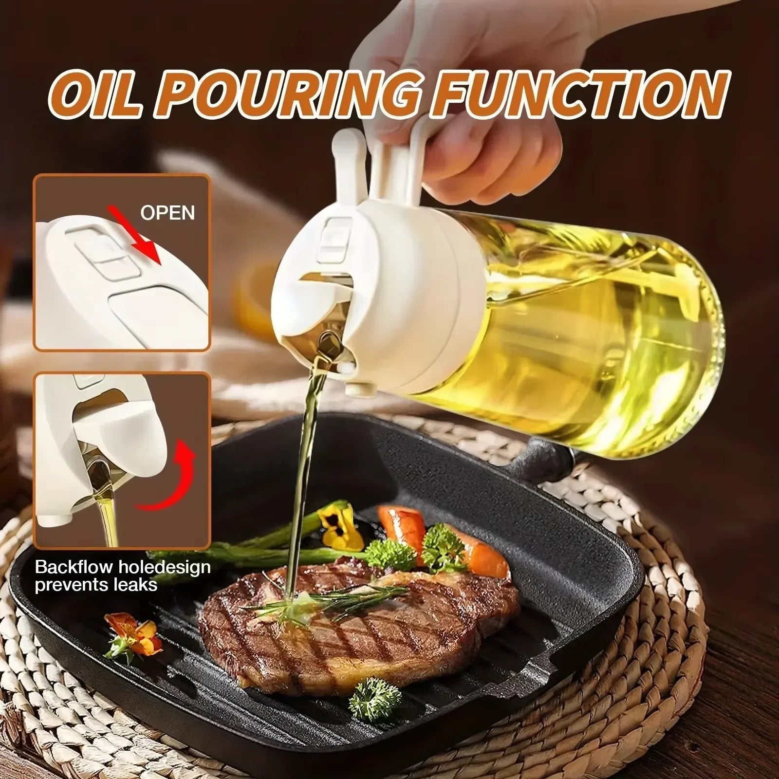 Kitchen Glass Oil Sprayer Bottle - 470ml Cosmia.pk