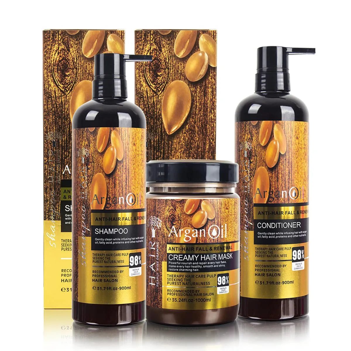 Argan Oil Extract Protein Shampoo Conditioner 900ml & Hair Mask Argan Oil