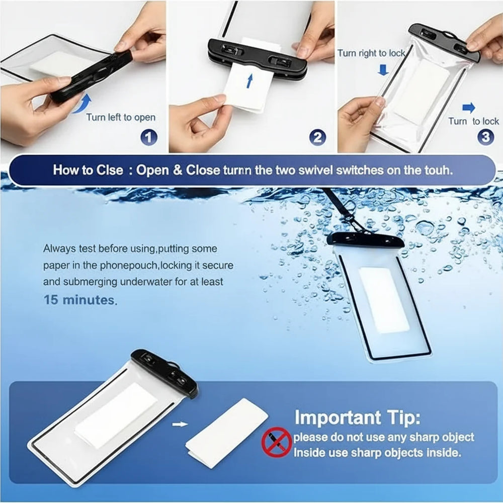 Universal Water Proof Pouch For Mobile Phone - Each Cosmia.pk