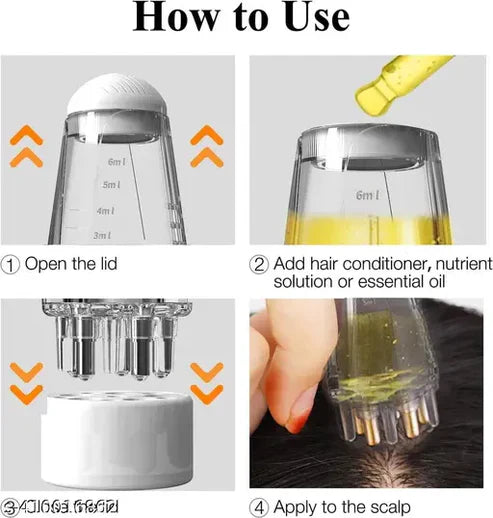Transparent Hair Oil Applicator & Scalp Massager Cosmia.pk