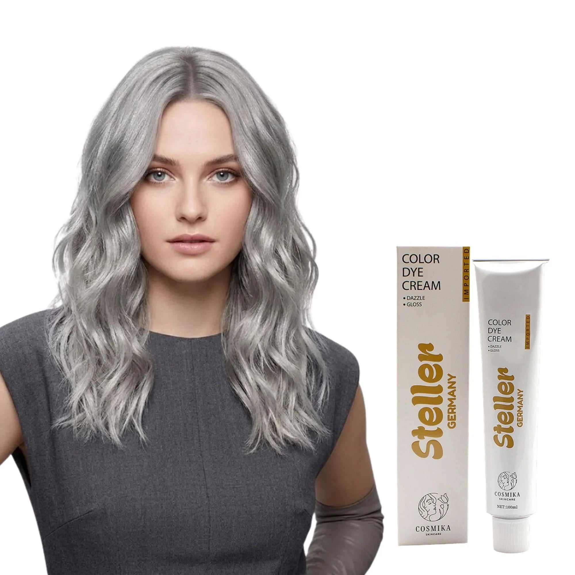 Steller Germany Color Dye Cream - 9 -11 Intenes Ash Naturals - 100ml Steller