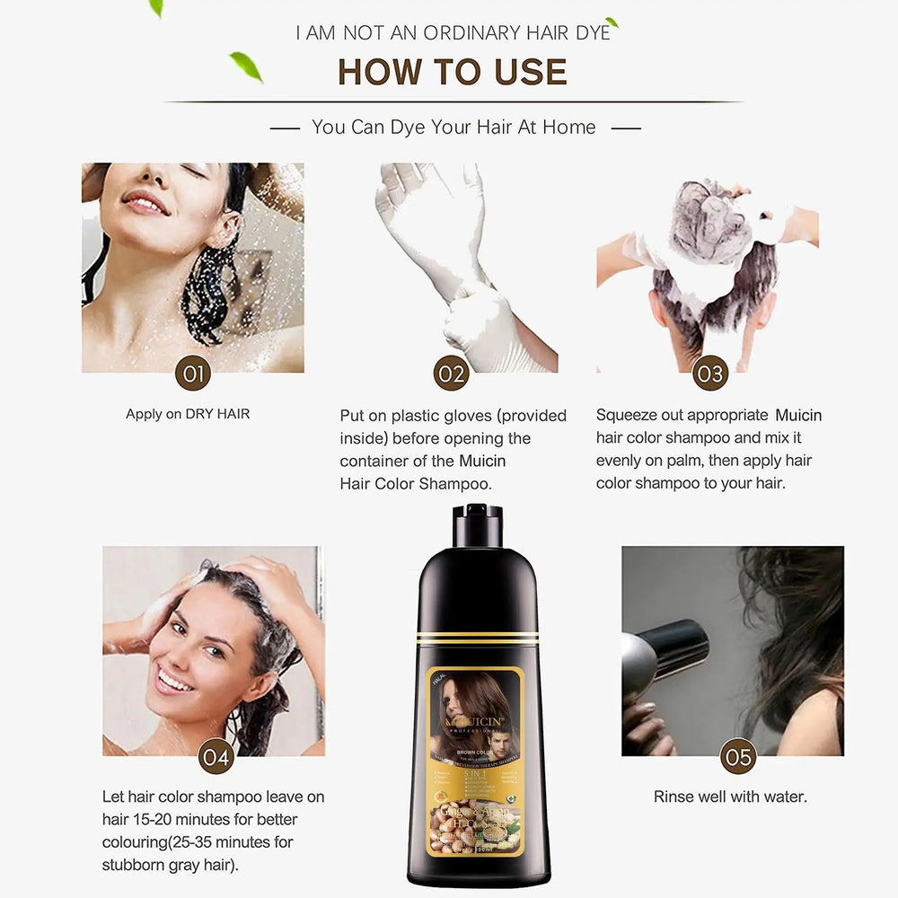 5 in 1 Muicins Ultimate Hair Color Shampoo 200ml Muicin