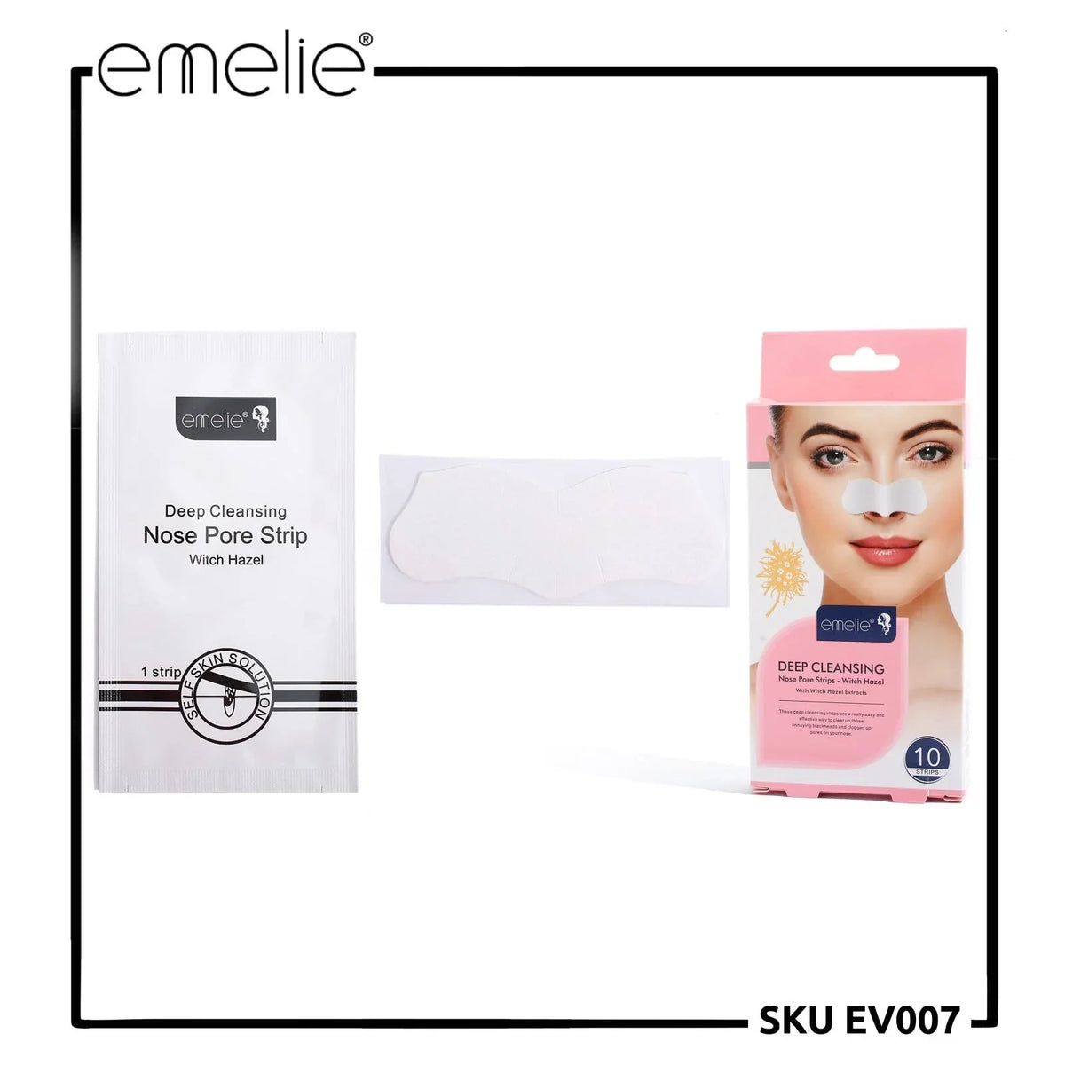 Emelie Deep Cleansing Nose Pore Strips With Witch Hazel Extracts (10 Strips) Emelie