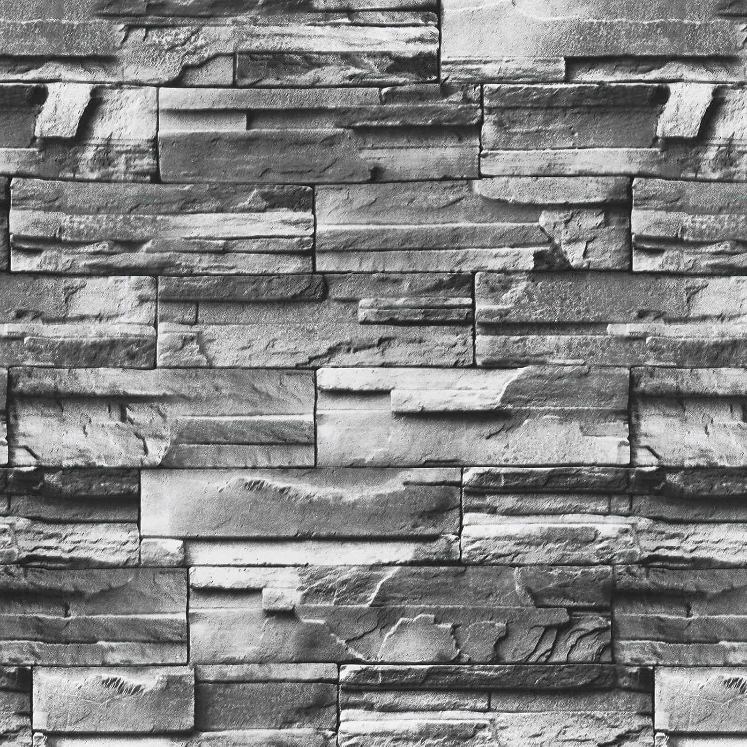 70cm x 77cm - Grey Brick Wallpaper Peel and Stick Wallpaper Cosmia.pk