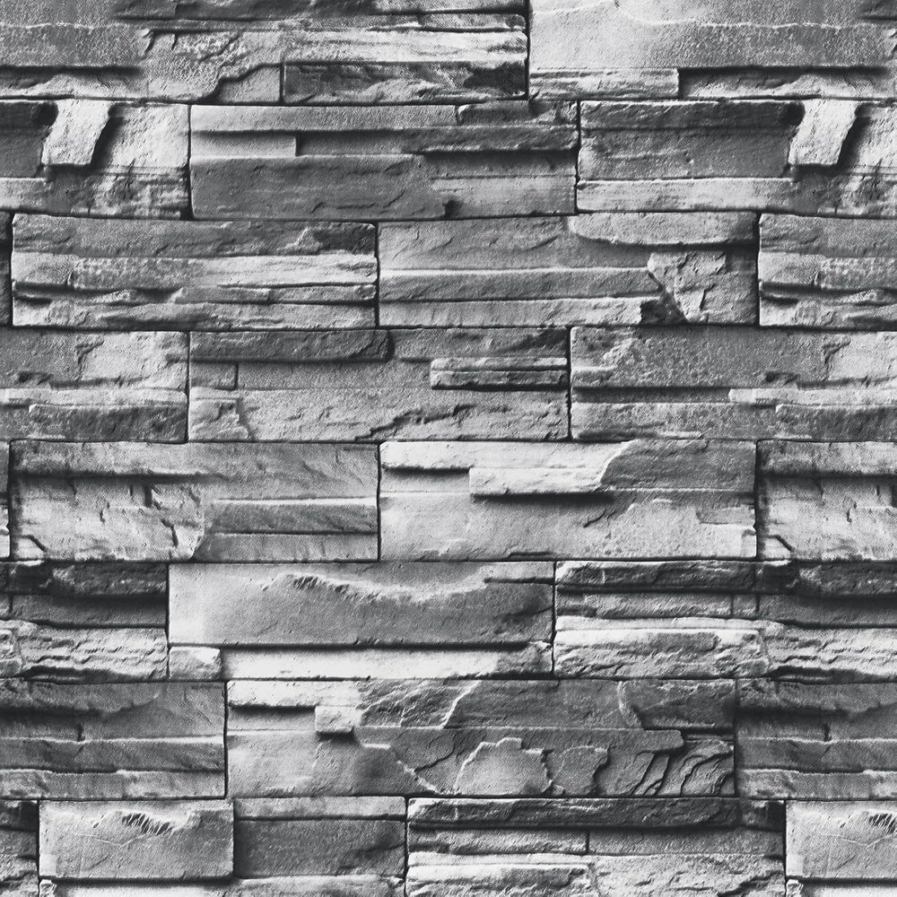 70cm x 77cm - Grey Brick Wallpaper Peel and Stick Wallpaper Cosmia.pk