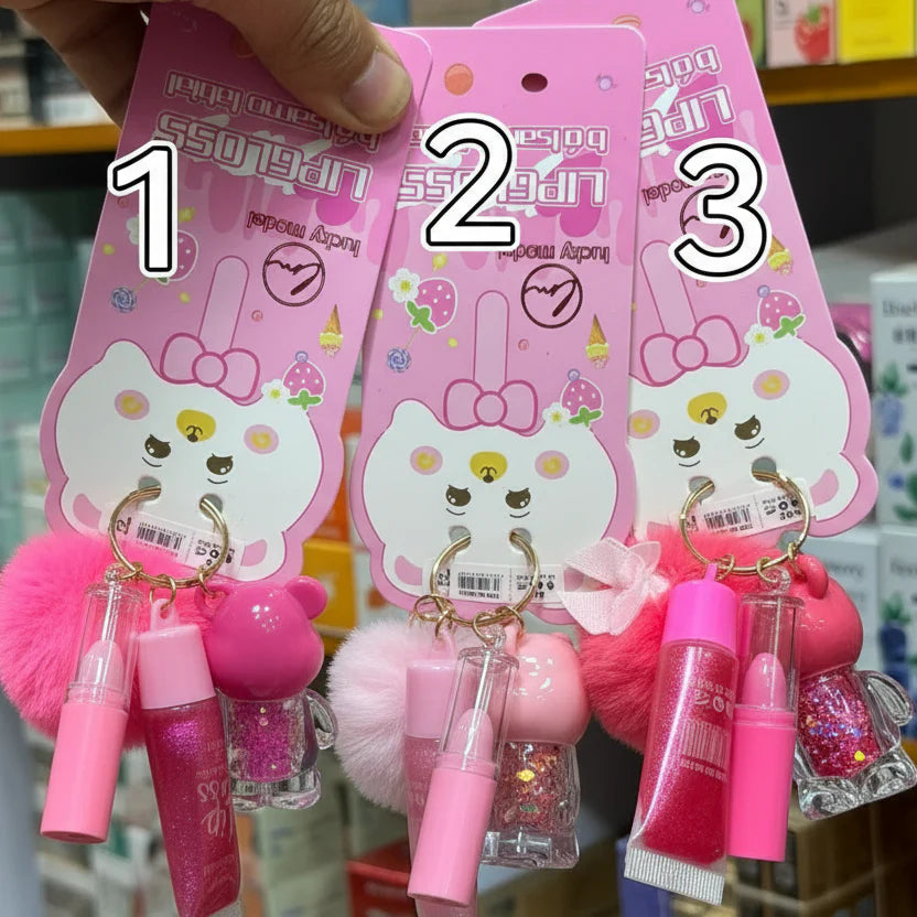 Lucky Model 3in1 Key Chain Lipgloss Lucky Model