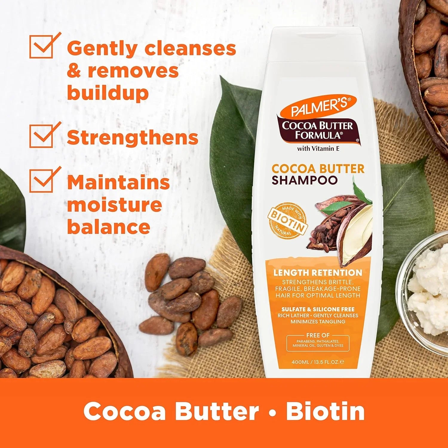 Palmer's Cocoa Butter Formula Biotin Length Retention Shampoo - 400ml Palmer's