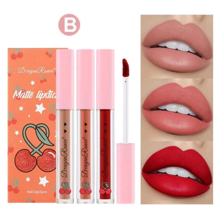 3 Pcs Dragon Ranee Ice Love Little Smoke Tube Lipstick Dragon Ranee