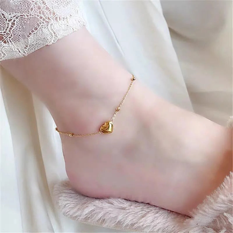 Stainless Steel Gold Plated Heart Chain Cosmia
