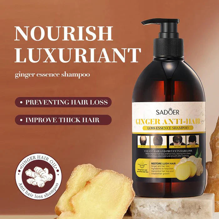 SADOER Ginger Anti-Hair Loss Anti-Dandruff Resore Lush Hair Shampoo - 500ml Sadoer