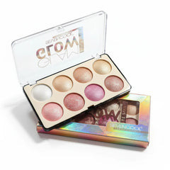 Seven Color Glam Glow Pure Shiny Blusher + Highlighter - 8 Colors Seven Cool