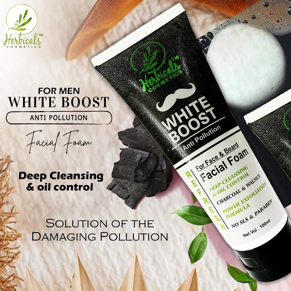 Herbicals Cosmetics White Boost Anti Pollution Faical Foam For Men Herbicals Cosmetics
