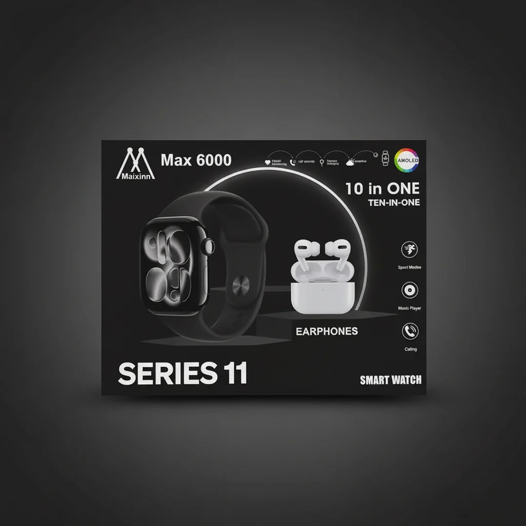 Maixinn Max 6000 10 In One Smart watch and Earbuds Combo Series 11 Maixinn
