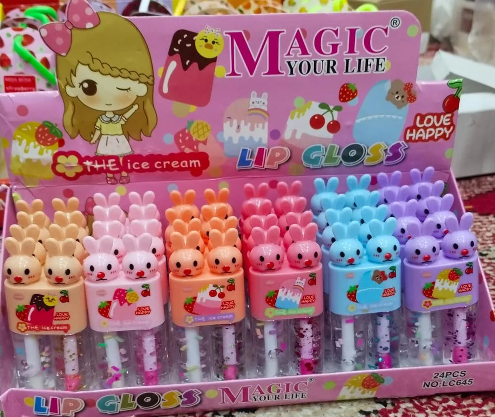Magic 2 in 1 LipGloss, Pack of 6 Different Colours Magic