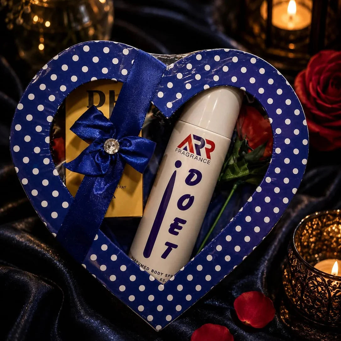 Heart Shape Gift Pack 2 Pcs Perfume 35ml + 200ml Body Spray Set Cosmia.pk