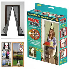 Magic Mesh Hands-Free Screen Door, 6x3.5 ft, Magnetic Auto-Close Cosmia.pk