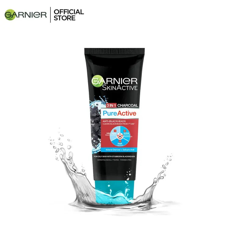 Garnier Skin Active 3-in-1 Charcoal Blackhead Face Wash Garnier