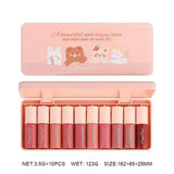 10Pcs Dragon Ranee A Beautiful And Happy Time Sexy Pearl Light Lip Gloss Set