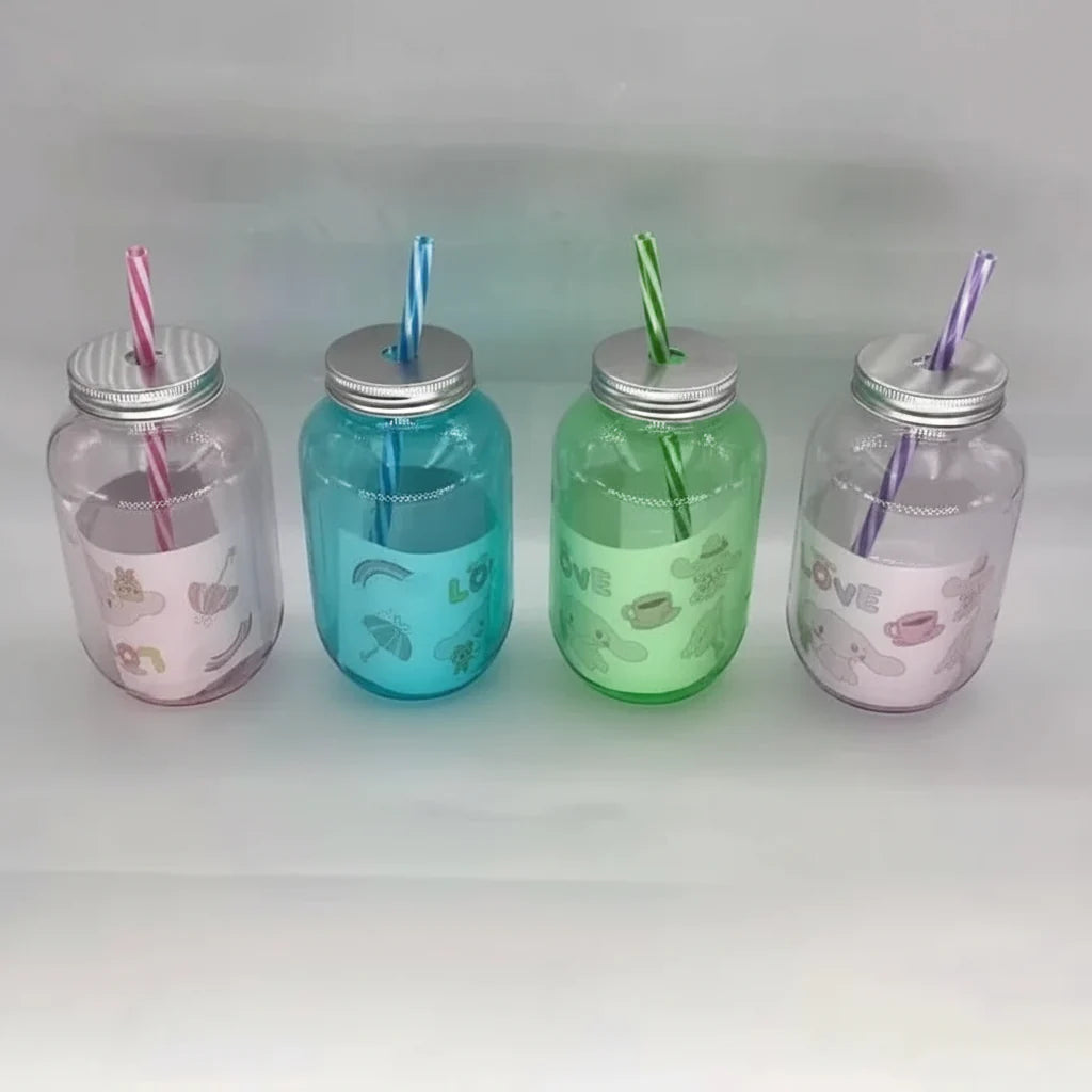 Creative Colorful Plastic Mason Jar Cup Cosmia.pk