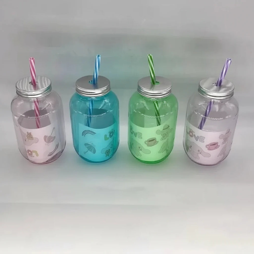 Creative Colorful Plastic Mason Jar Cup Cosmia.pk