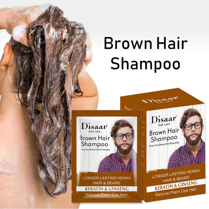 Disaar Natural Brown Hair Dye Shampoo Clean Scalp Nourishing & Disaar