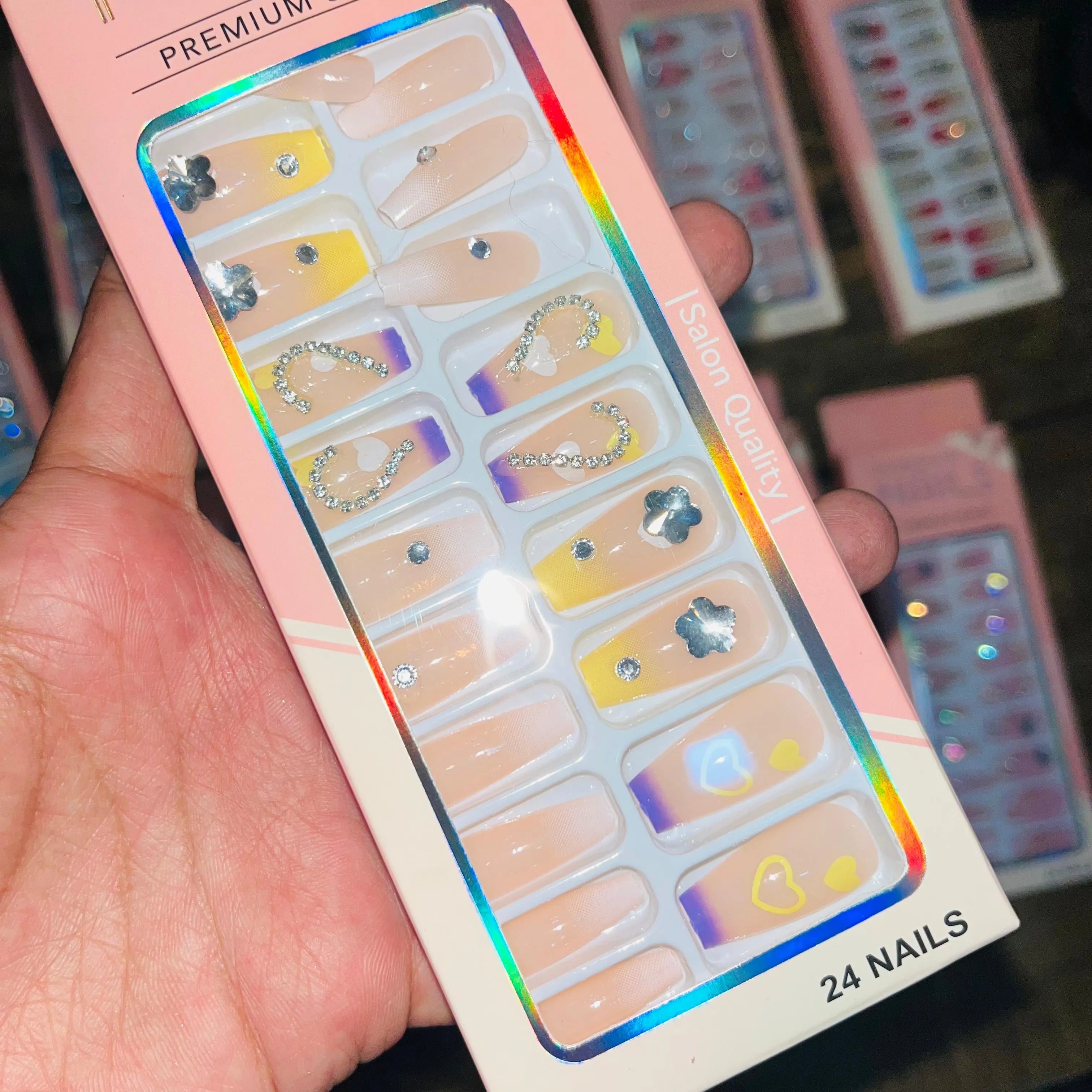 Professional Premium Series Artifical Nails With Free Stickers (24Pcs) Cosmia.pk