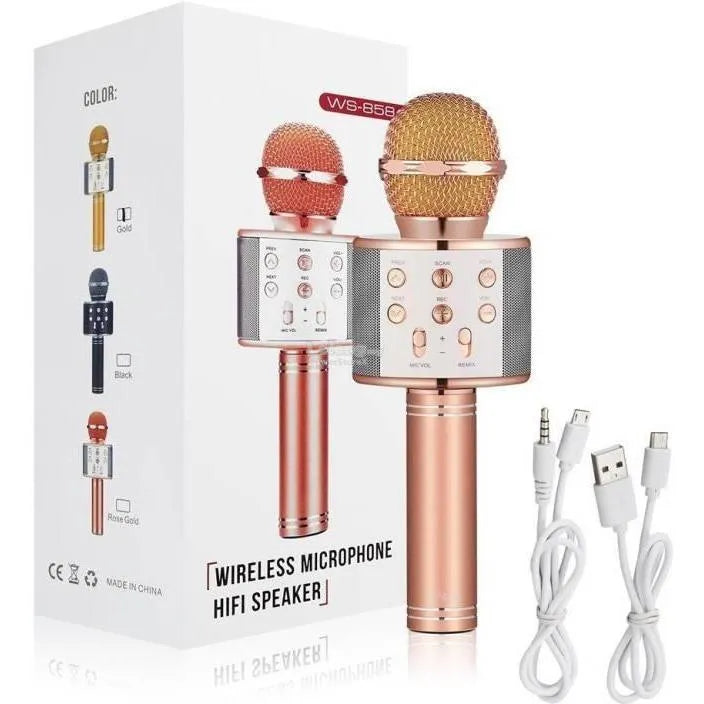 Wireless Mic with Speaker Bluetooth Karaoke Radio Microphone - Each Cosmia.pk
