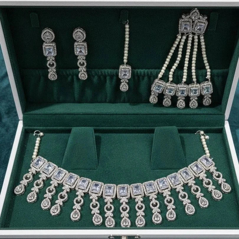 Zircon Necklace Set for Women – AD Super Design Premium Quality Cosmia