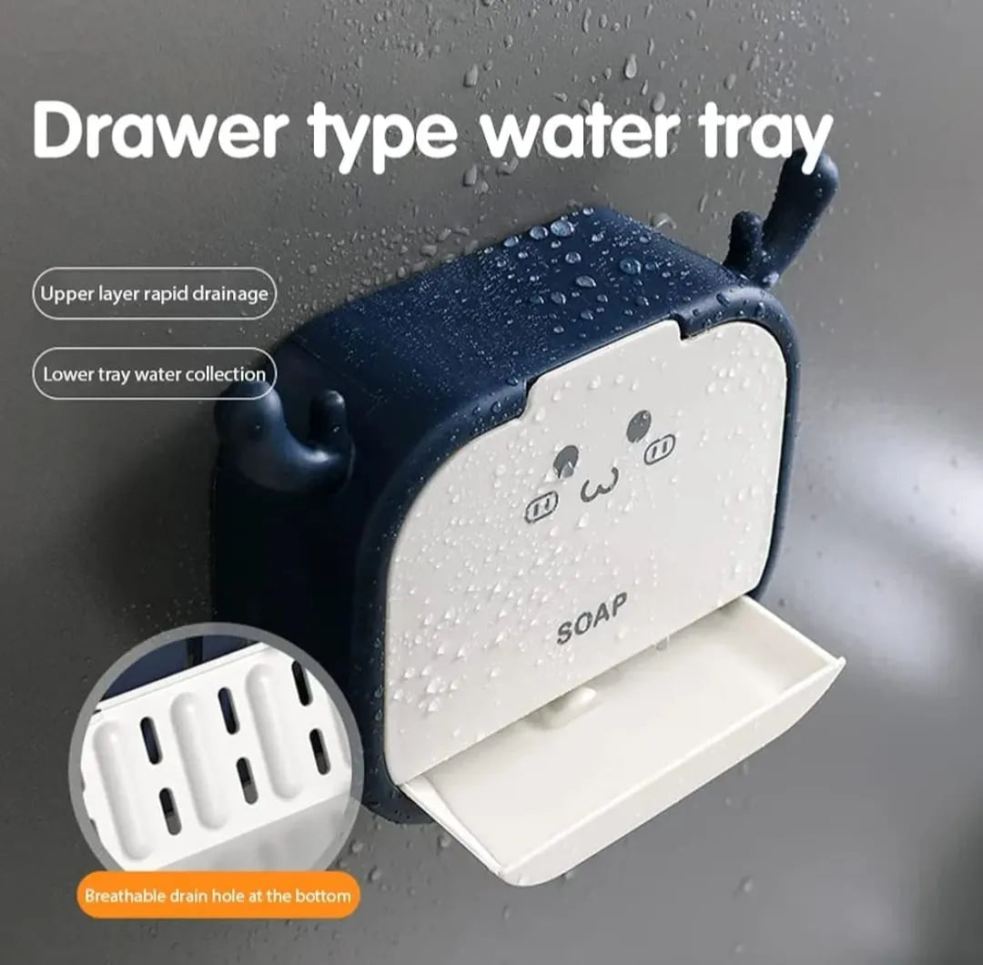 Cartoon Wall Mounted Soap Holder with Drain Drawer Cosmia.pk