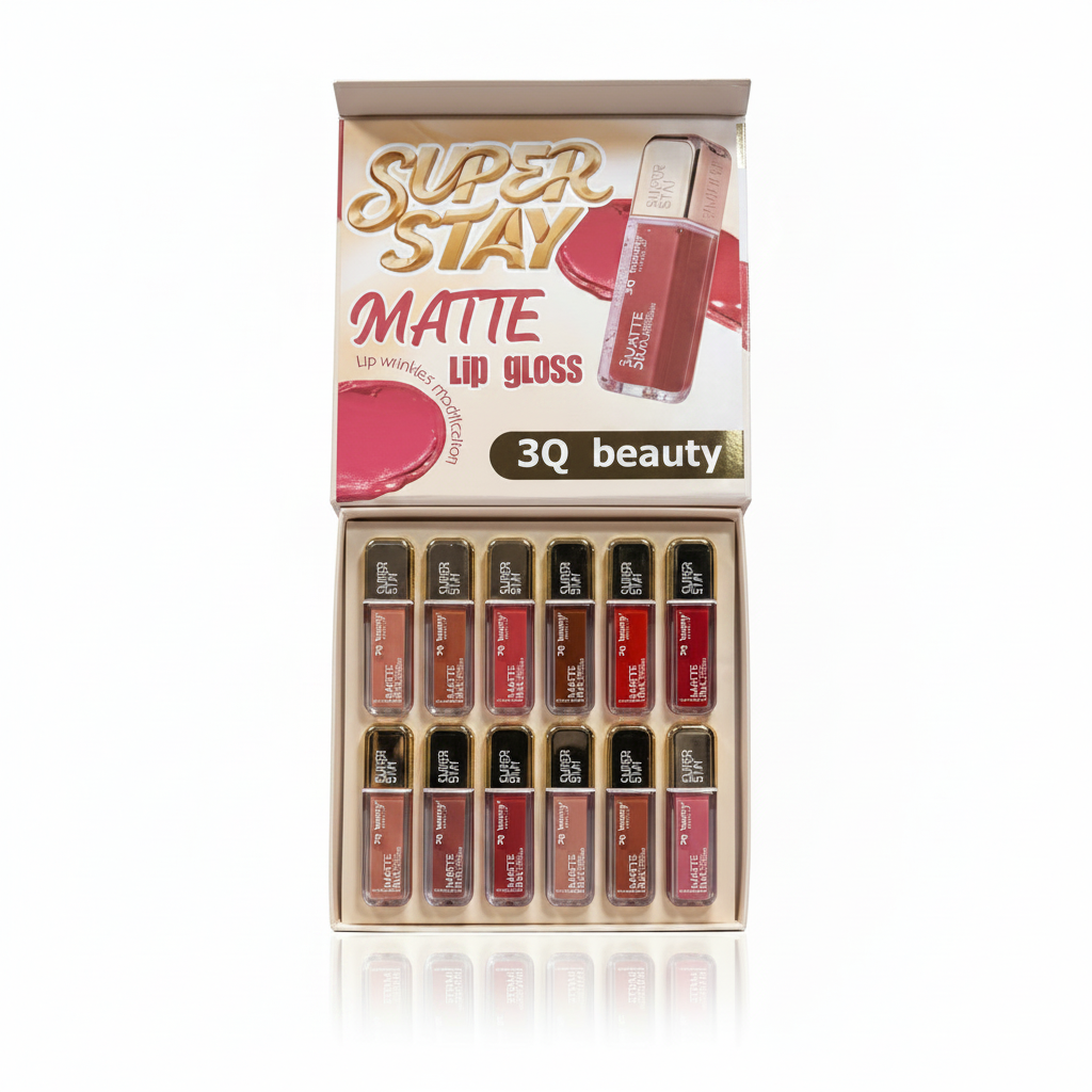 3Q Super Stay Ink Matte Lipgloss - 12 Pcs Set 3Q Beauty