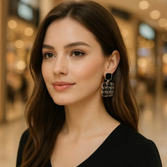 Crystal Earings Black Cosmia