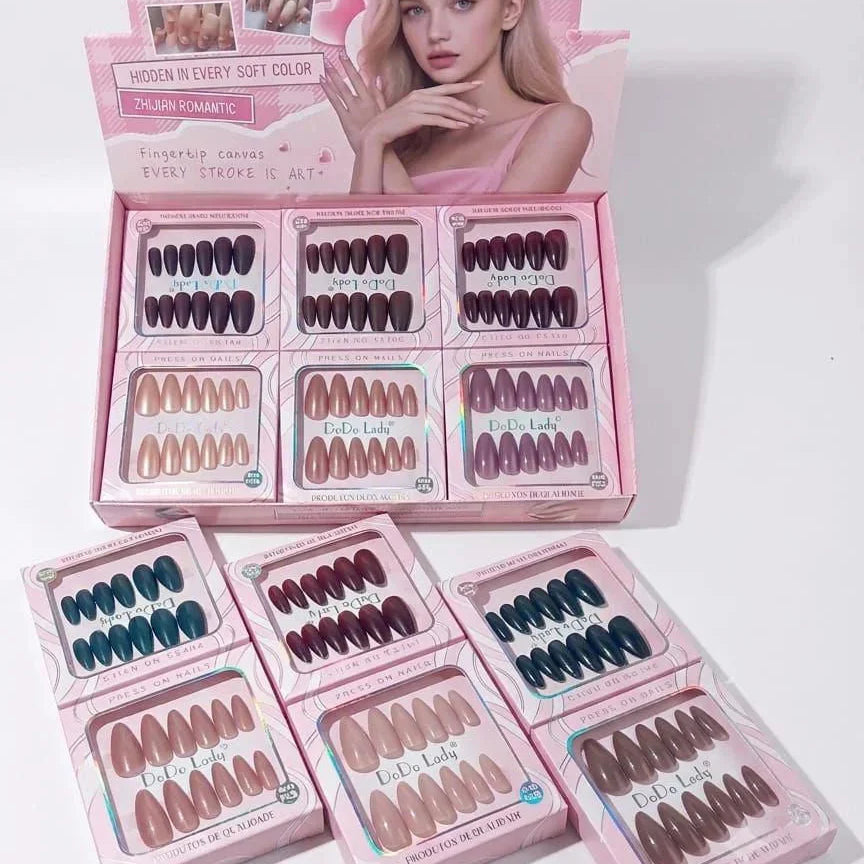 DoDo Lady Zhijian Romantic Press On Nails Set - 12Pcs Dodo Lady
