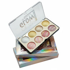 Seven Color Glam Glow Pure Shiny Blusher + Highlighter - 8 Colors Seven Cool