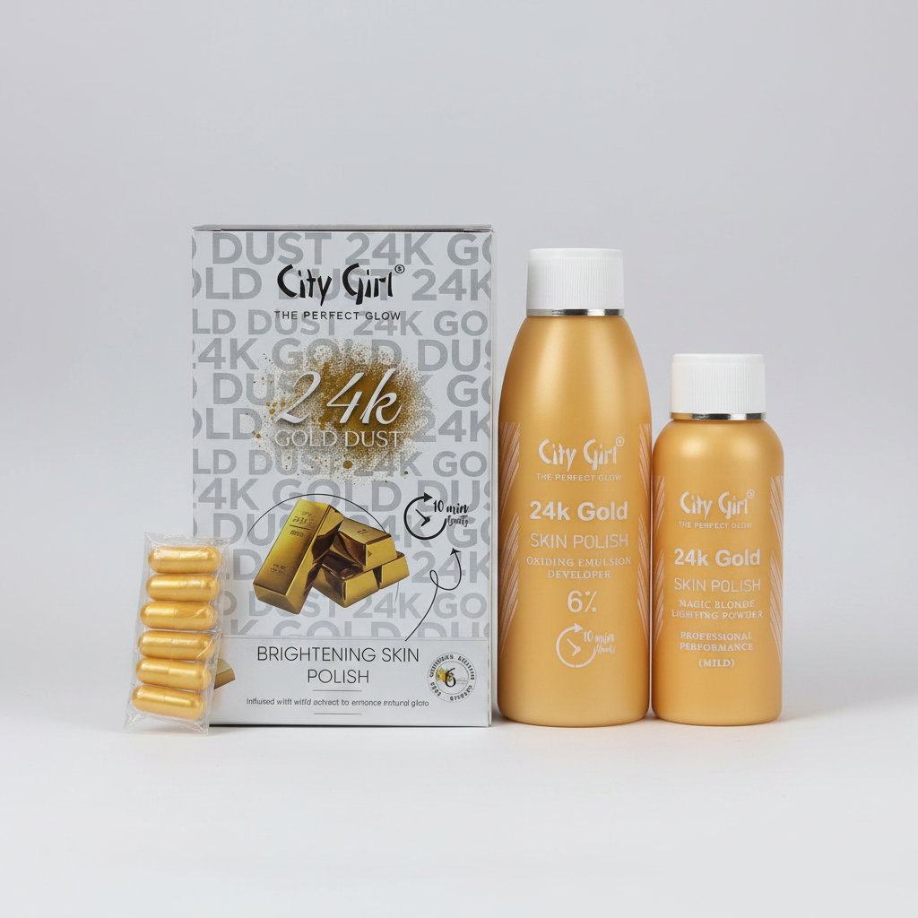 City girl 24k Gold Dust Skin Polish With Free Capsules City Girl