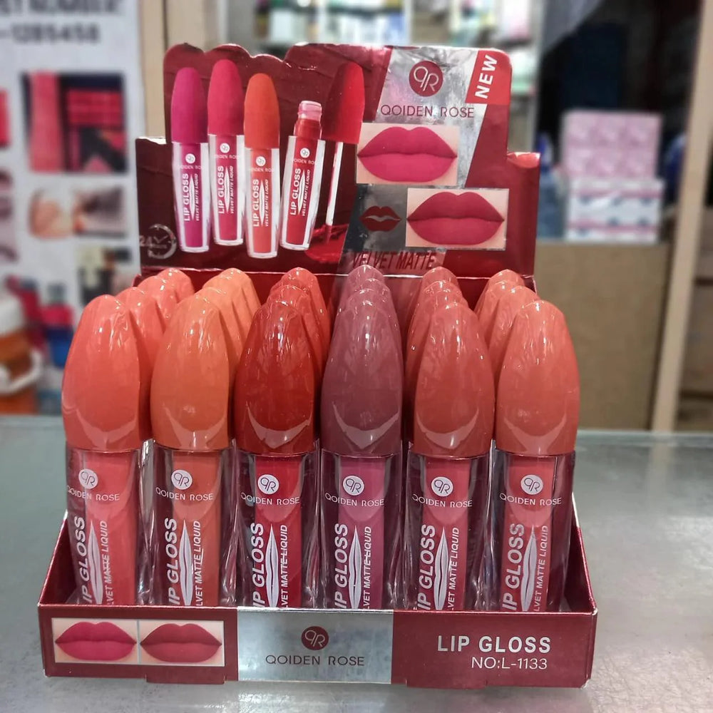 6 Pcs Qoiden Rose Velvet Matte Liquid Lip Gloss Qoiden Rose