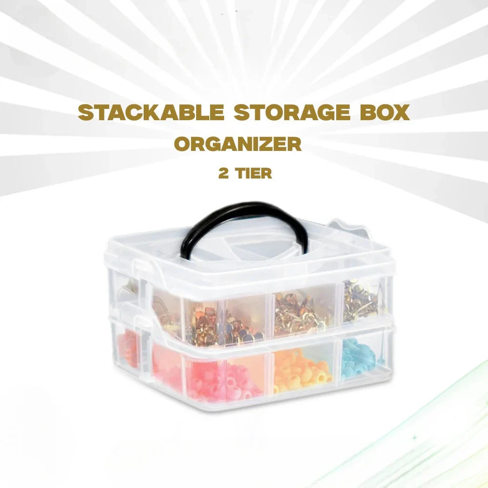 Portable Necklace And Ring Storage Box - 2 Tier Cosmia.pk