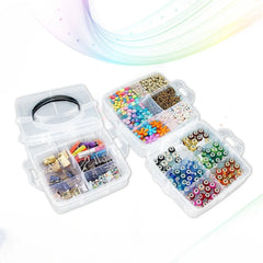Portable Necklace And Ring Storage Box - 2 Tier Cosmia.pk